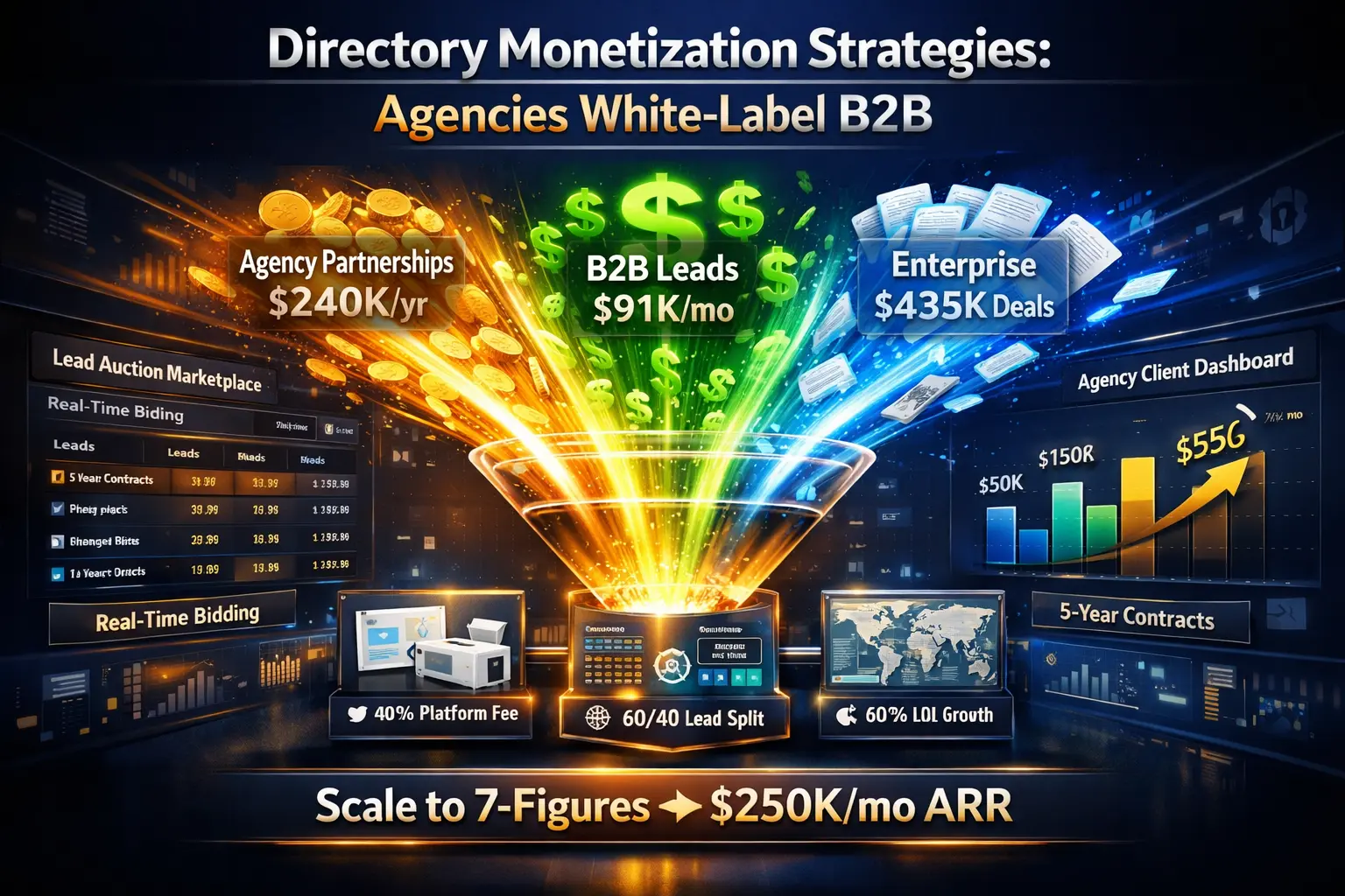 directory monetization strategies agencies white-label B2B leads revenue funnel