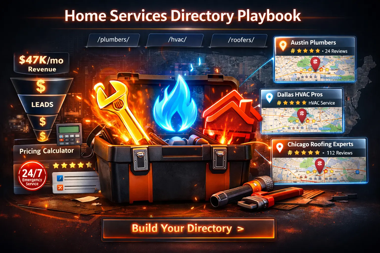 home services directory plumbers HVAC roofers Map Pack rankings