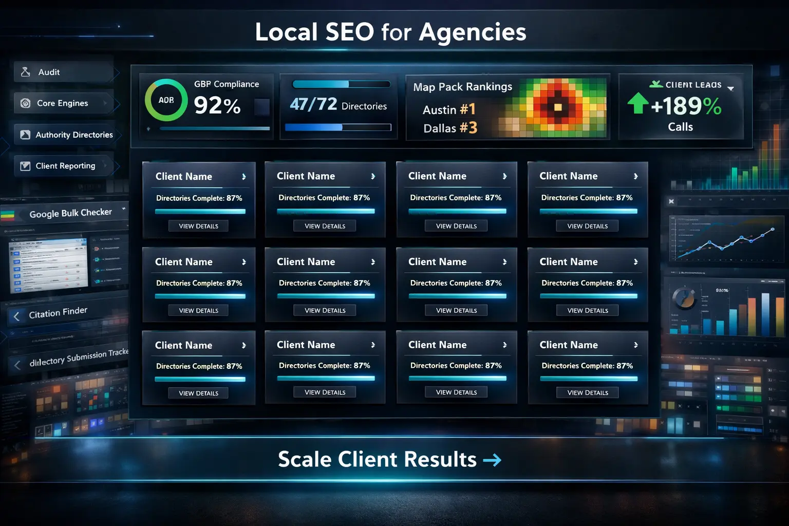 local seo for agencies client dashboard GBP optimization citation audits